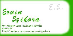 ervin szikora business card